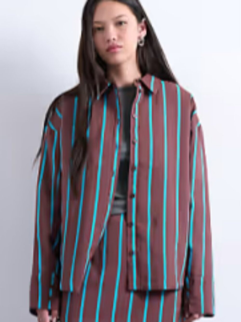 Asos - Topshop quilted oversized striped shirt - NWT